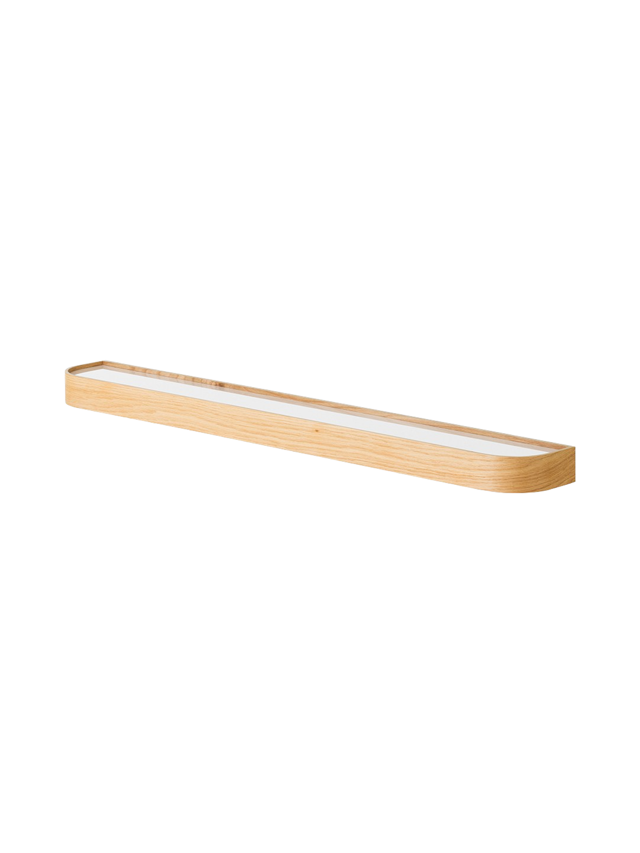 Étagère murale en placage de chêne scandinave avec rangement double face pour couloir