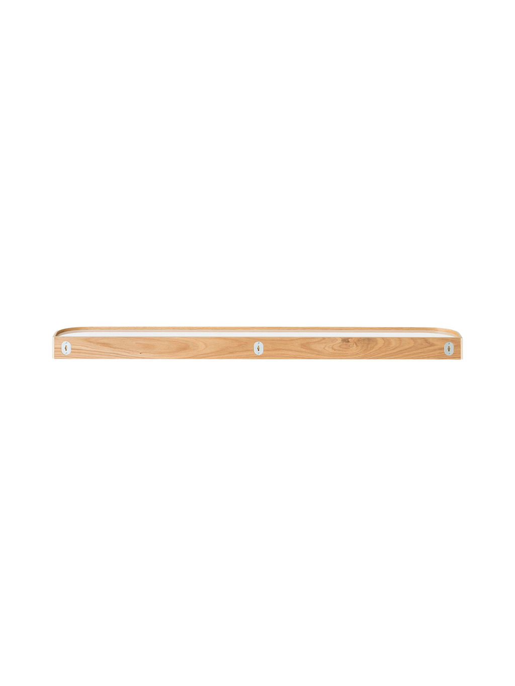 Étagère murale en placage de chêne scandinave avec rangement double face pour couloir