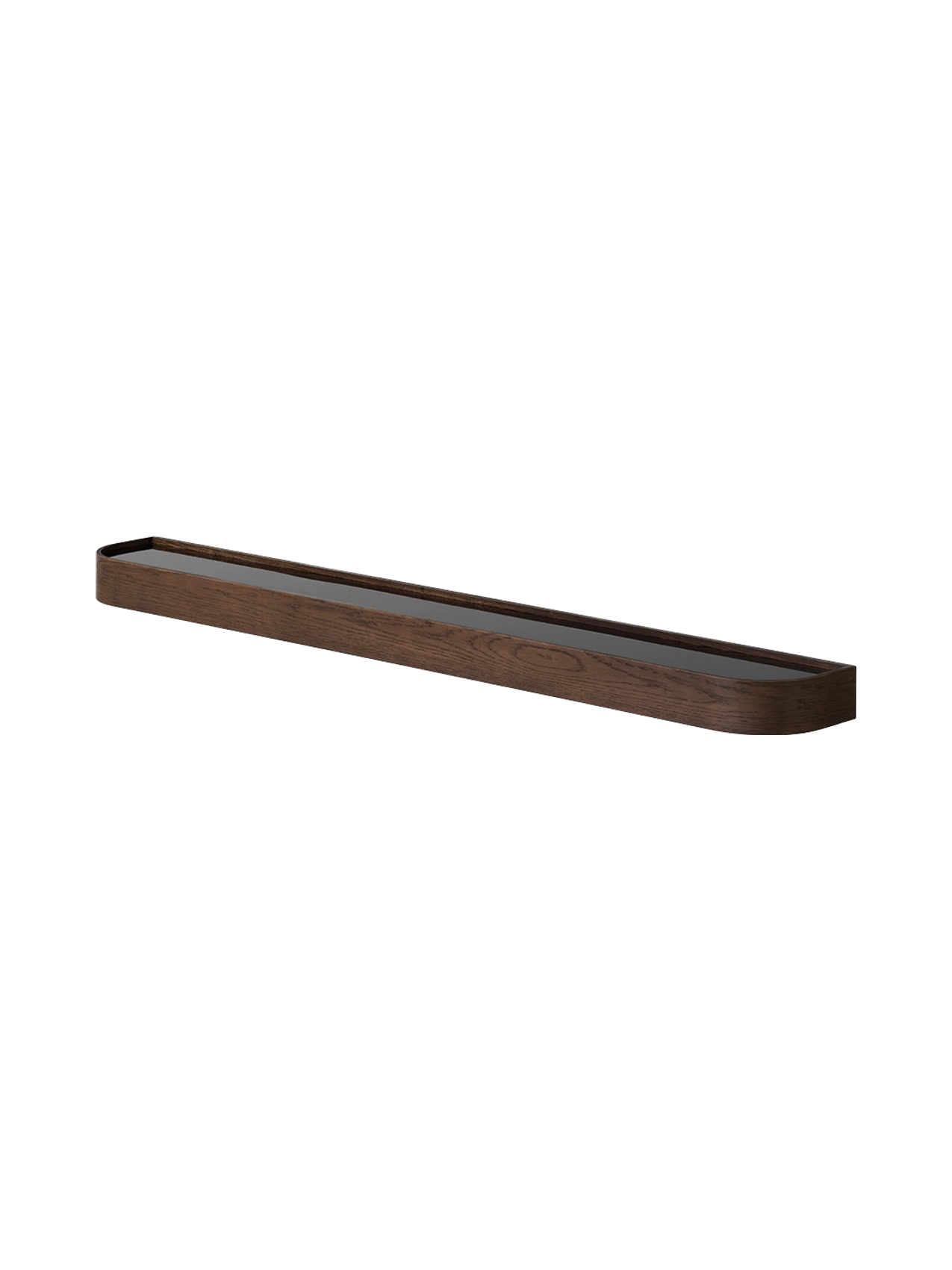 Étagère murale en placage de chêne scandinave avec rangement double face pour couloir
