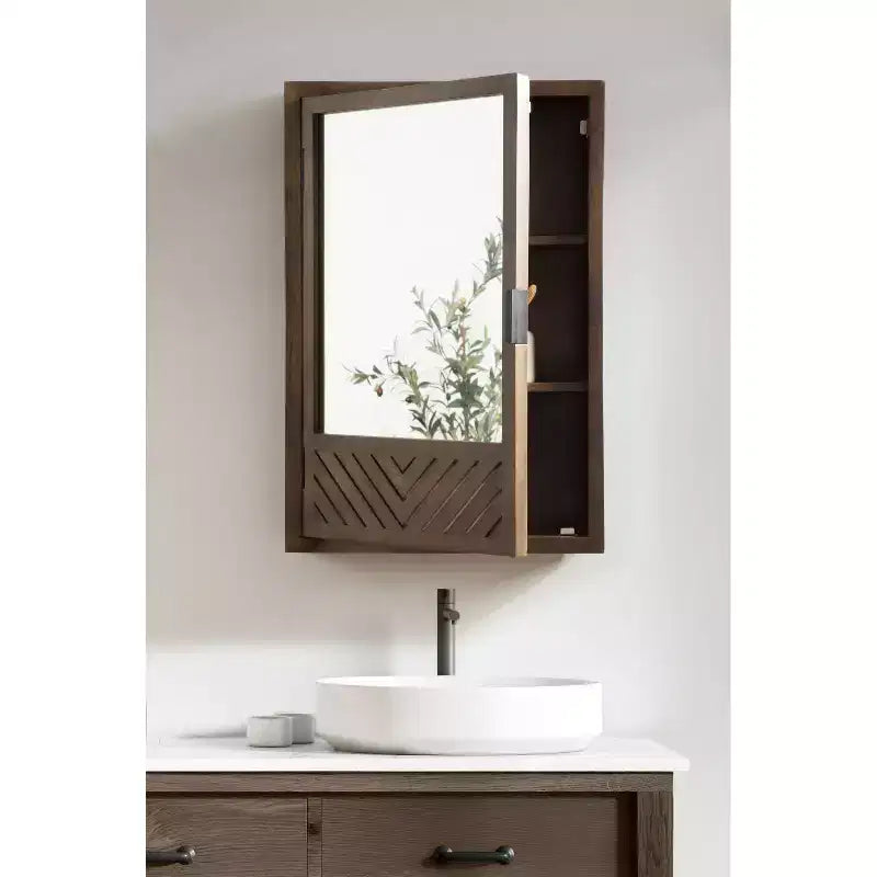 Kate & Laurel All Things Decor Meuble-lavabo Mezzeta 20"x30" avec miroir, marron
