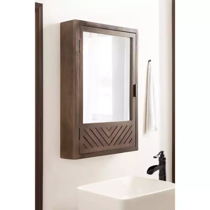 Kate & Laurel All Things Decor Meuble-lavabo Mezzeta 20"x30" avec miroir, marron