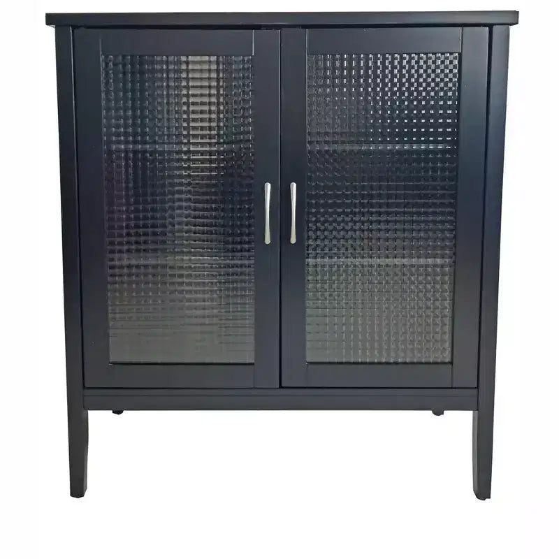- Console 2 portes en bois Lisle/Armoire de rangement d'appoint, noire