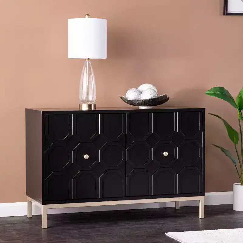 Armoire d'appoint à deux portes Gramdlynn - Noire -