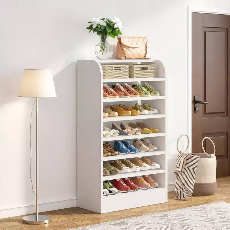 Meuble à chaussures 47.24H en bois, étagère de rangement pour chaussures robuste en panneaux de particules E1 pour l'entrée