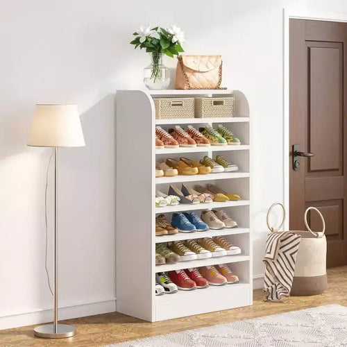 Meuble à chaussures 47.24H en bois, étagère de rangement pour chaussures robuste en panneaux de particules E1 pour l'entrée