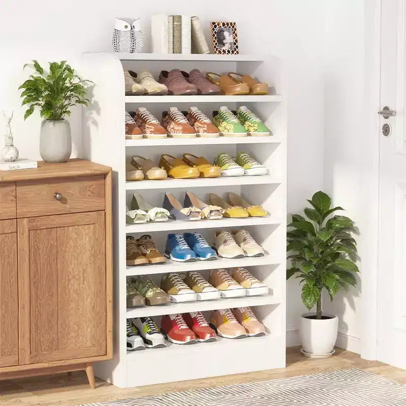 Meuble à chaussures 47.24H en bois, étagère de rangement pour chaussures robuste en panneaux de particules E1 pour l'entrée