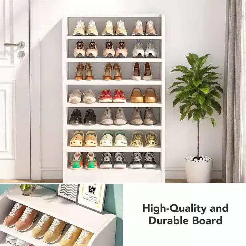 Meuble à chaussures 47.24H en bois, étagère de rangement pour chaussures robuste en panneaux de particules E1 pour l'entrée
