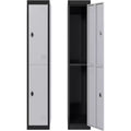 72 Lockers for Employees Students with Shelves, Metal Storage Steel Locker for School, Office, Gym, Home and Warehouse, Grey+Black