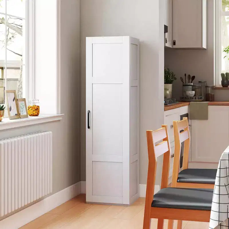 Armoire de rangement à 4 niveaux avec porte, meuble de salle de bain autoportant pour petits espaces, noir/naturel/blanc