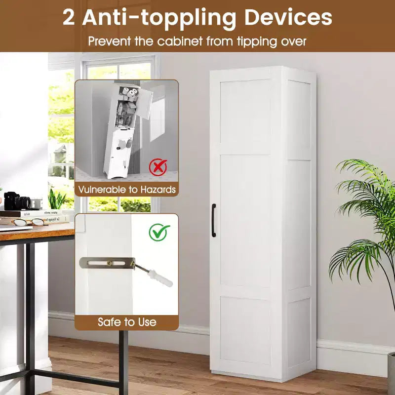 Armoire de rangement à 4 niveaux avec porte, meuble de salle de bain autoportant pour petits espaces, noir/naturel/blanc
