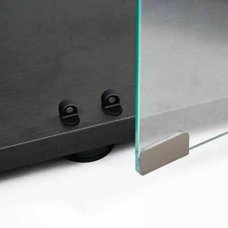 Vitrine en verre trempé Cave à vin Classeur Luminaire Paipai à piles Pieds réglables Salon Chambre Bureau Noir