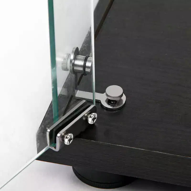 Vitrine en verre trempé Cave à vin Classeur Luminaire Paipai à piles Pieds réglables Salon Chambre Bureau Noir