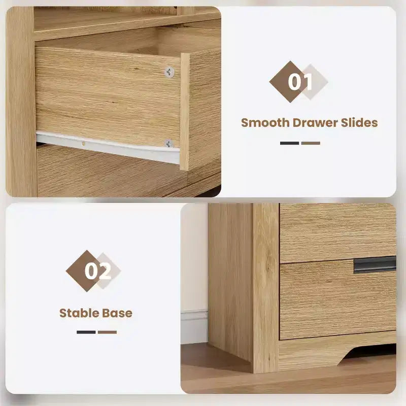 Étagère à livres haute de 183 cm avec rangement, bibliothèque de style ferme, étagère à livres avec 4 tiroirs, étagères de rangement autoportantes
