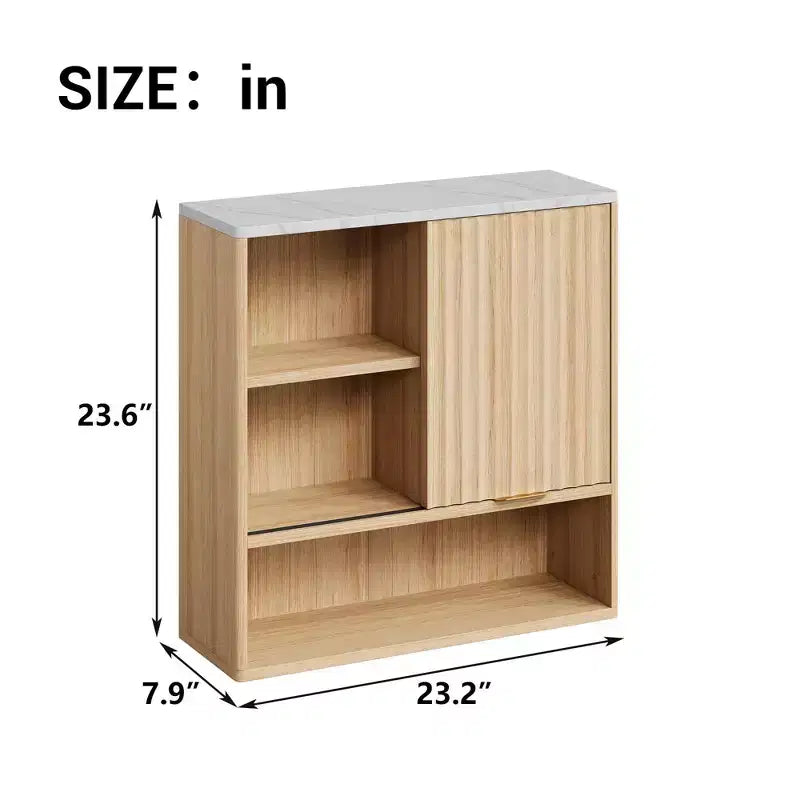 Armoire à pharmacie murale, armoire murale de salle de bain moderne avec porte coulissante et étagères réglables, meuble de rangement flottant peu encombrant pour la cuisine