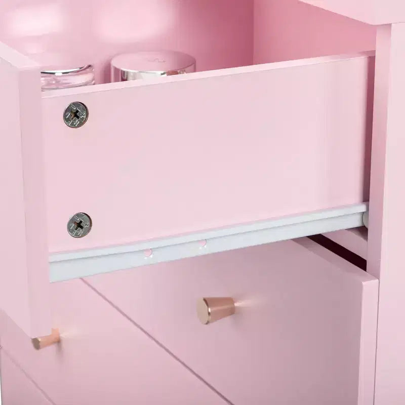 Commode à 7 tiroirs en panneaux de particules gris, 66 cm de large