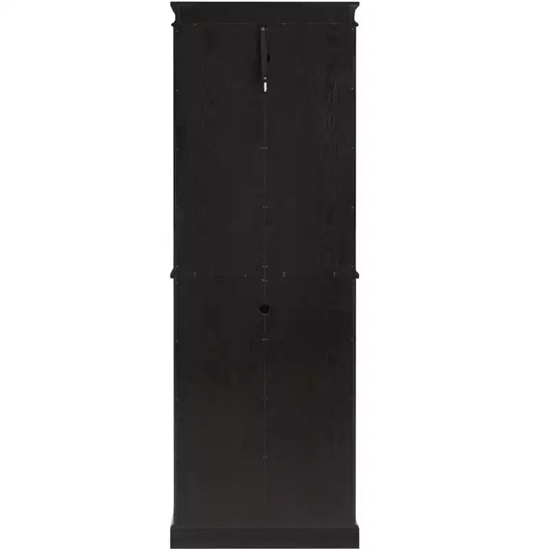 Vitrine d'angle lumineuse - Élégante vitrine en verre pour le salon et le rangement de bar - Parfaite pour les collections d'antiquités et le vin - NOIR