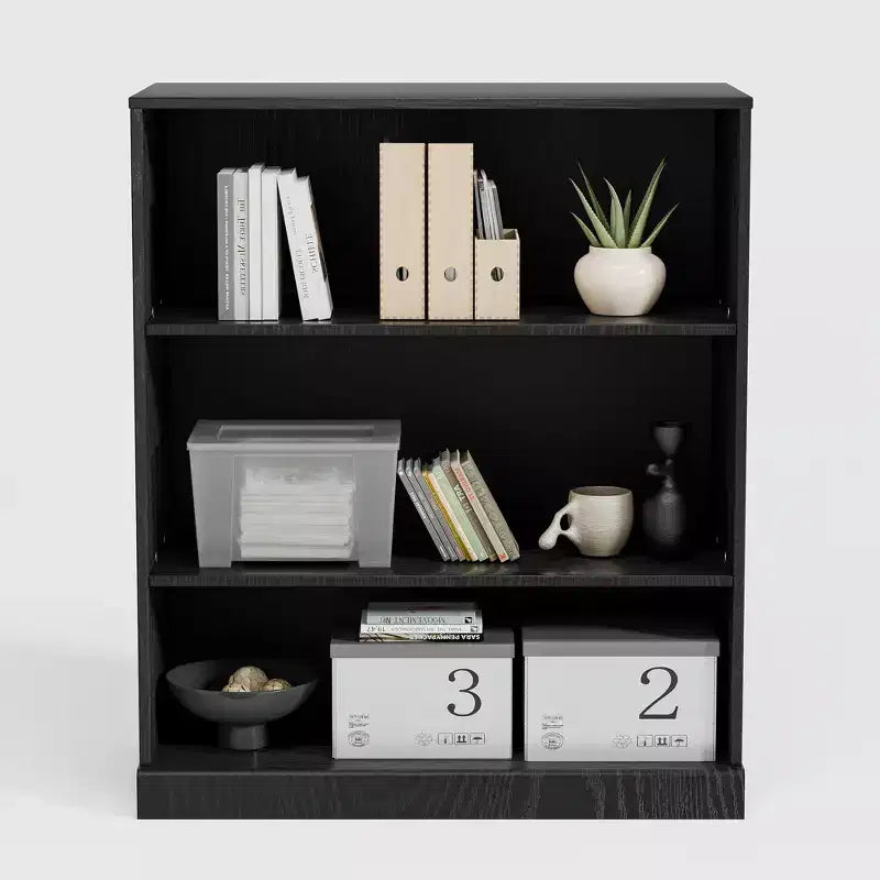 Meuble de rangement autoportant, armoire décorative en bois pour la maison, le bureau, les petits espaces, noir, 91 x 79 x 41 cm
