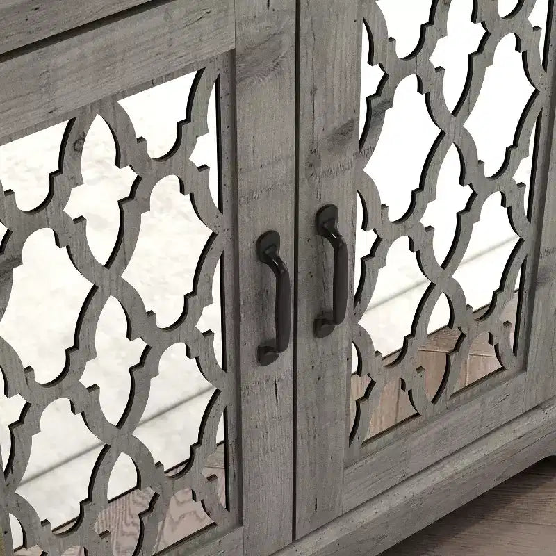 Commode d'appoint 2 portes Heron - Gris mexicain