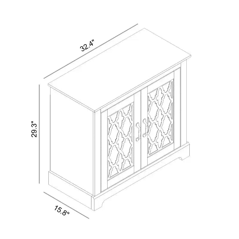 Commode d'appoint 2 portes Heron - Gris mexicain