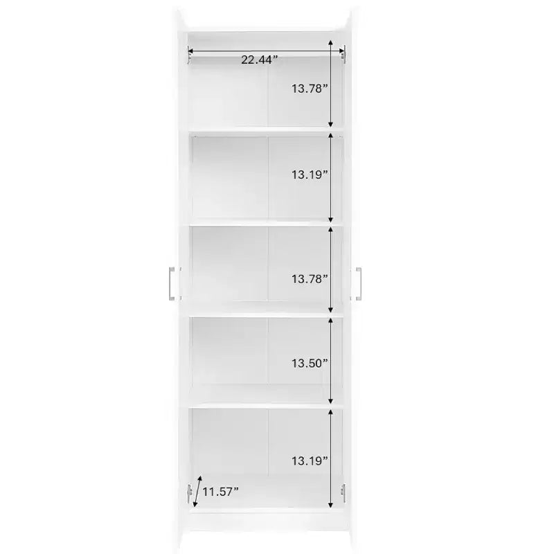 Meuble autoportant en bois à 4 étagères de 61 cm (24 po) de largeur x 180 cm (71 po) de hauteur x 30,5 cm (12 po) de profondeur