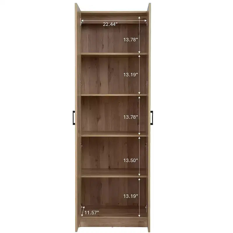 Meuble autoportant en bois à 4 étagères de 61 cm (24 po) de largeur x 180 cm (71 po) de hauteur x 30,5 cm (12 po) de profondeur