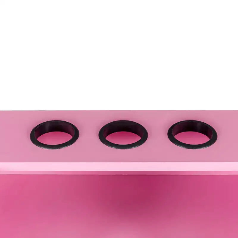 Meuble de rangement de salon de beauté moderne Estelle avec 3 supports pour sèche-cheveux, 2 tiroirs, 1 porte et roulettes