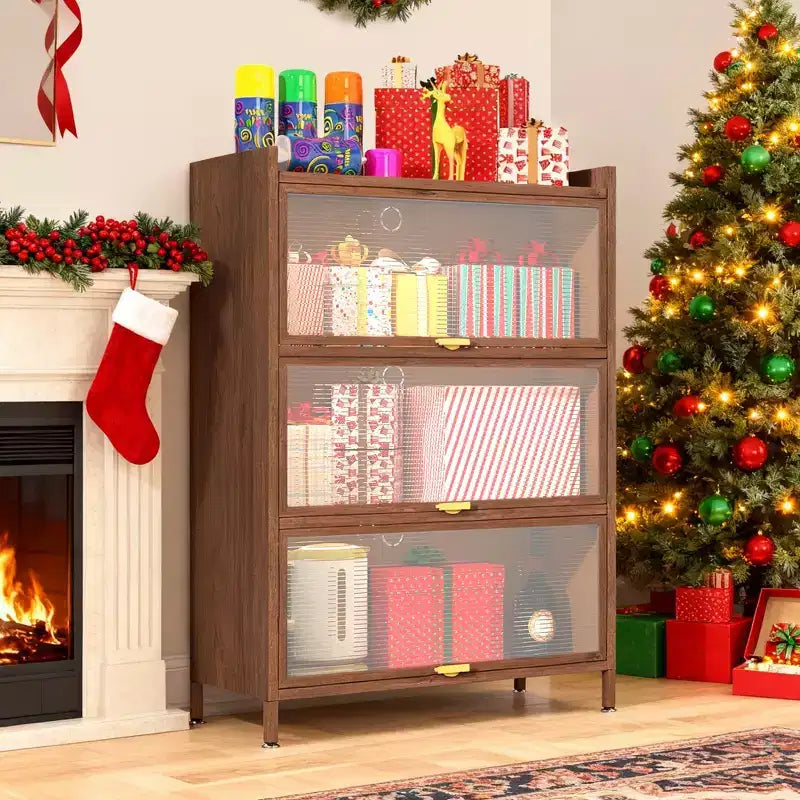 Armoire haute en acier Emery Farmhouse avec portes battantes