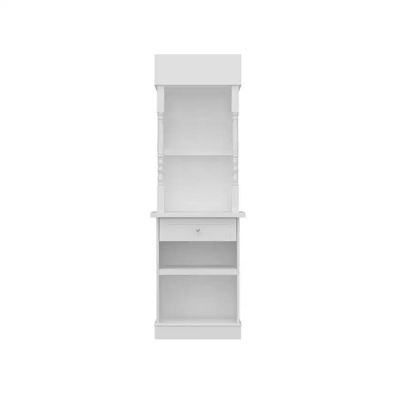 Meuble vitrine et meuble de rangement blanc, étagères décoratives + tiroir, polyvalent pour tous les espaces de la maison