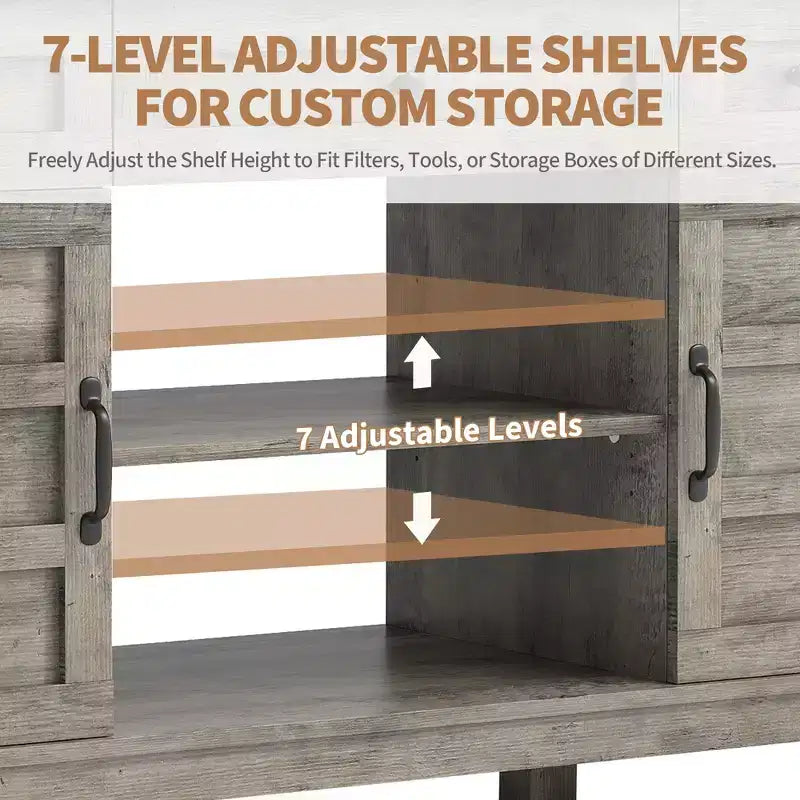 Meuble de support pour aquarium de 55-75 gallons de style ferme, support d'aquarium avec prise de courant, support d'aquarium robuste de 1400 livres avec support pour poissons/tortues/terrarium de reptiles