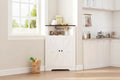 64.8 Tall Farmhouse Corner Cabinet with 4 Doors and 5 Storage Shelves, Farmhouse Storage Cabinet with Barn Door Design