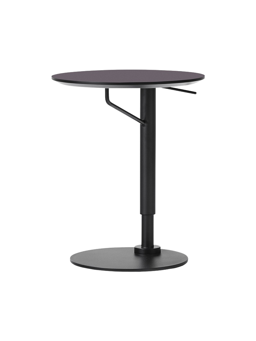Table d'appoint réglable en hauteur, en acier noir et linoléum, de style contemporain, pour salon et bureau à domicile