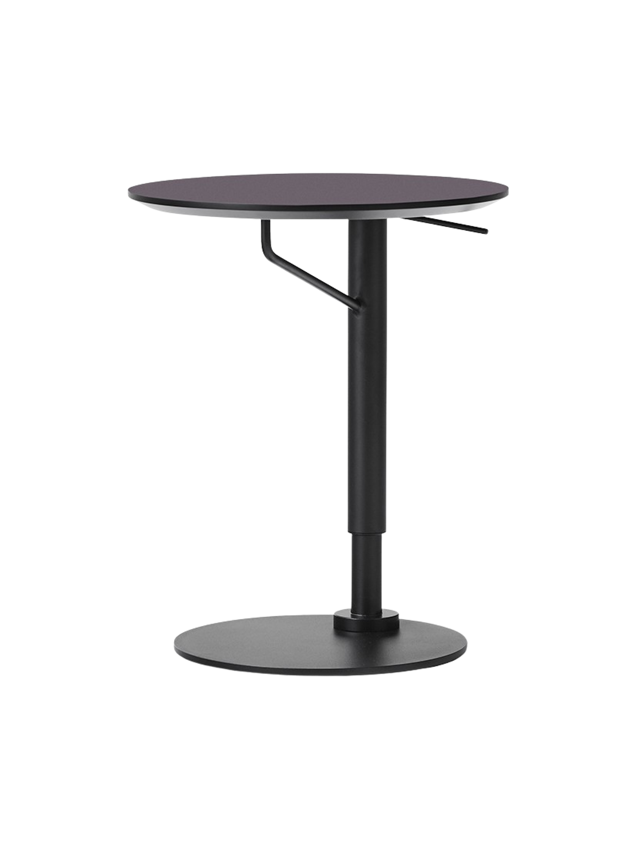 Table d'appoint réglable en hauteur, en acier noir et linoléum, de style contemporain, pour salon et bureau à domicile