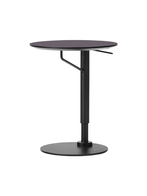 Table d'appoint réglable en hauteur, en acier noir et linoléum, de style contemporain, pour salon et bureau à domicile