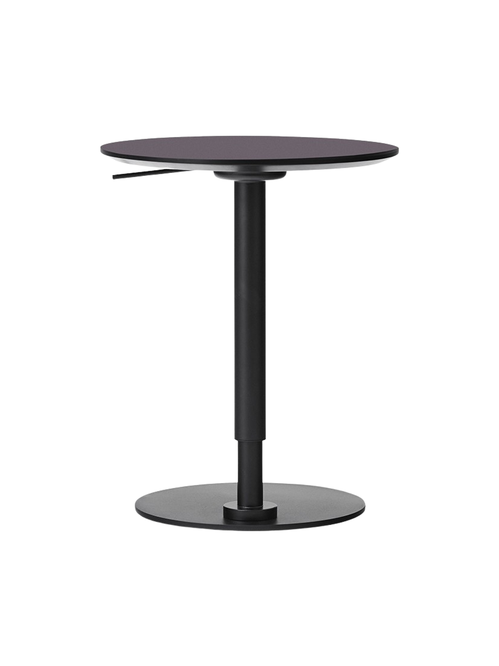 Table d'appoint réglable en hauteur, en acier noir et linoléum, de style contemporain, pour salon et bureau à domicile