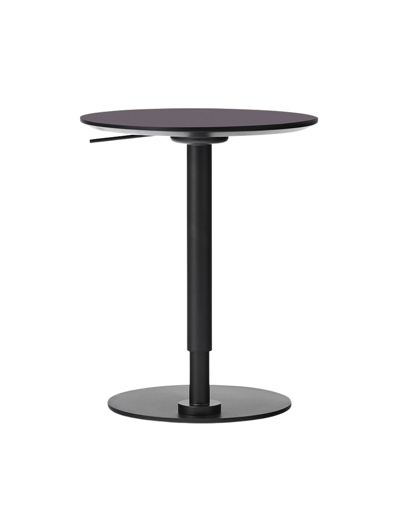 Table d'appoint réglable en hauteur, en acier noir et linoléum, de style contemporain, pour salon et bureau à domicile