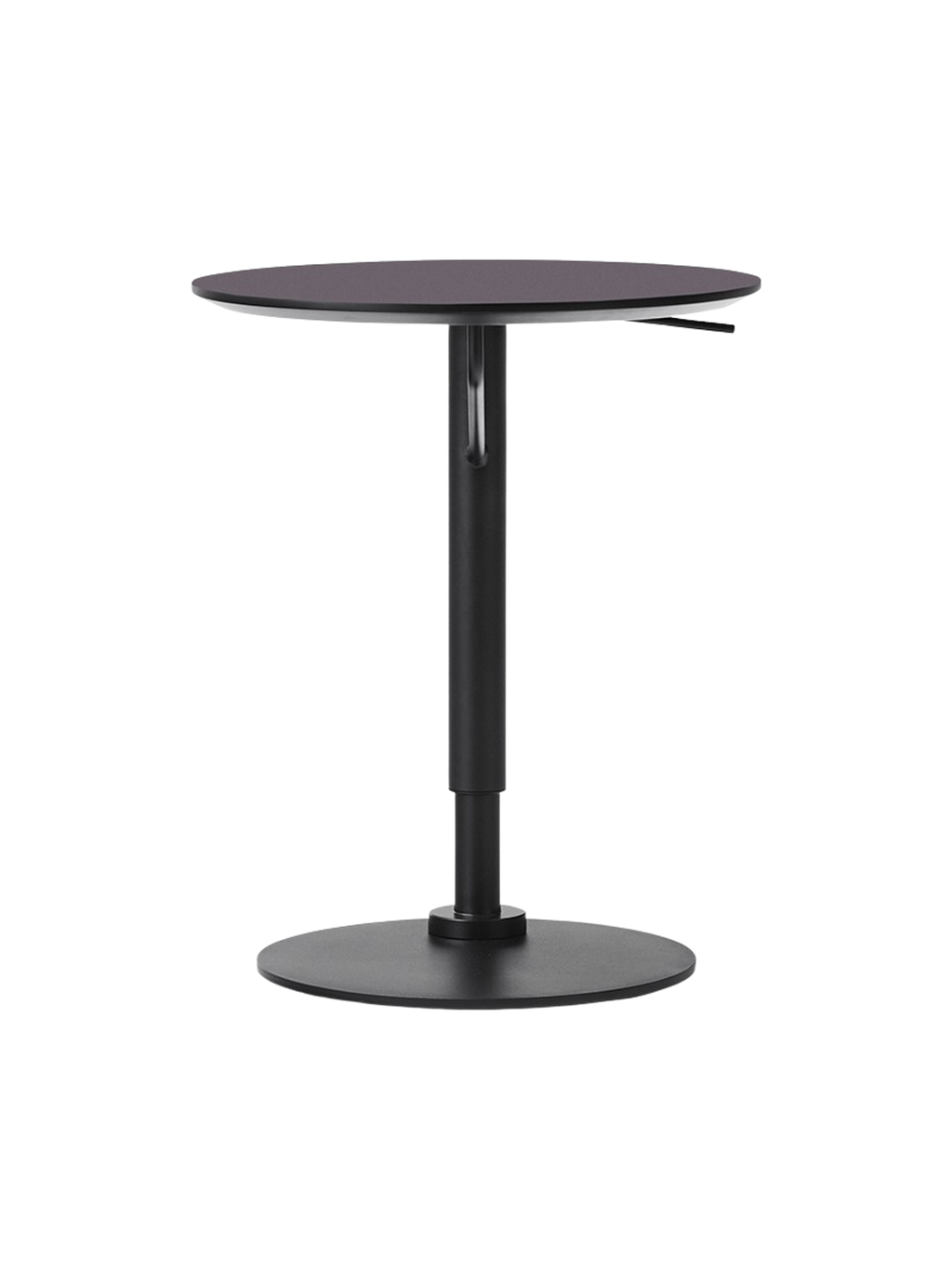 Table d'appoint réglable en hauteur, en acier noir et linoléum, de style contemporain, pour salon et bureau à domicile