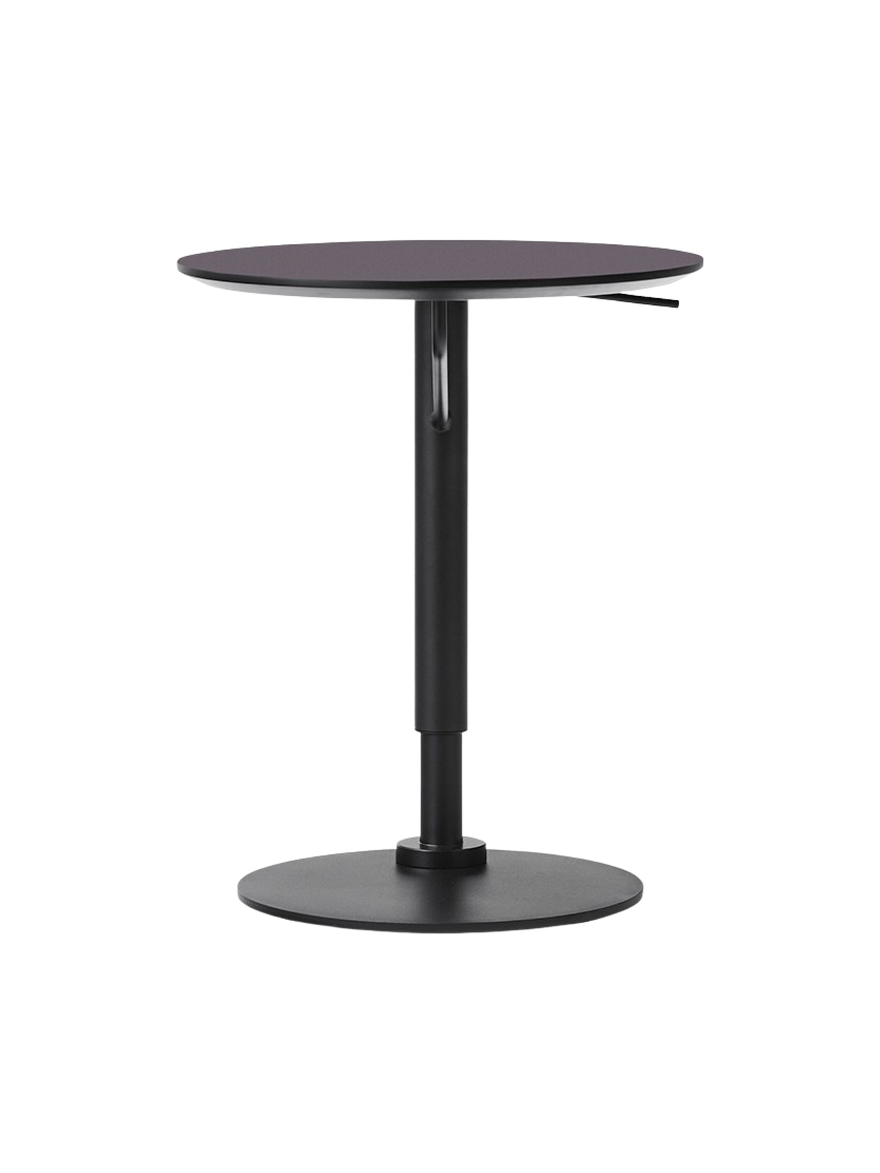 Table d'appoint réglable en hauteur, en acier noir et linoléum, de style contemporain, pour salon et bureau à domicile