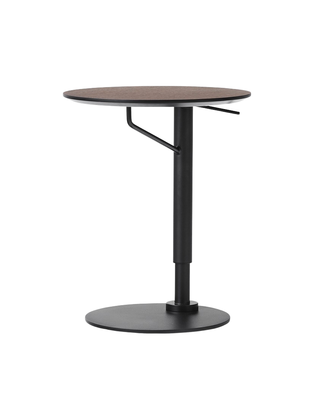 Table d'appoint réglable en hauteur, en acier noir et linoléum, de style contemporain, pour salon et bureau à domicile