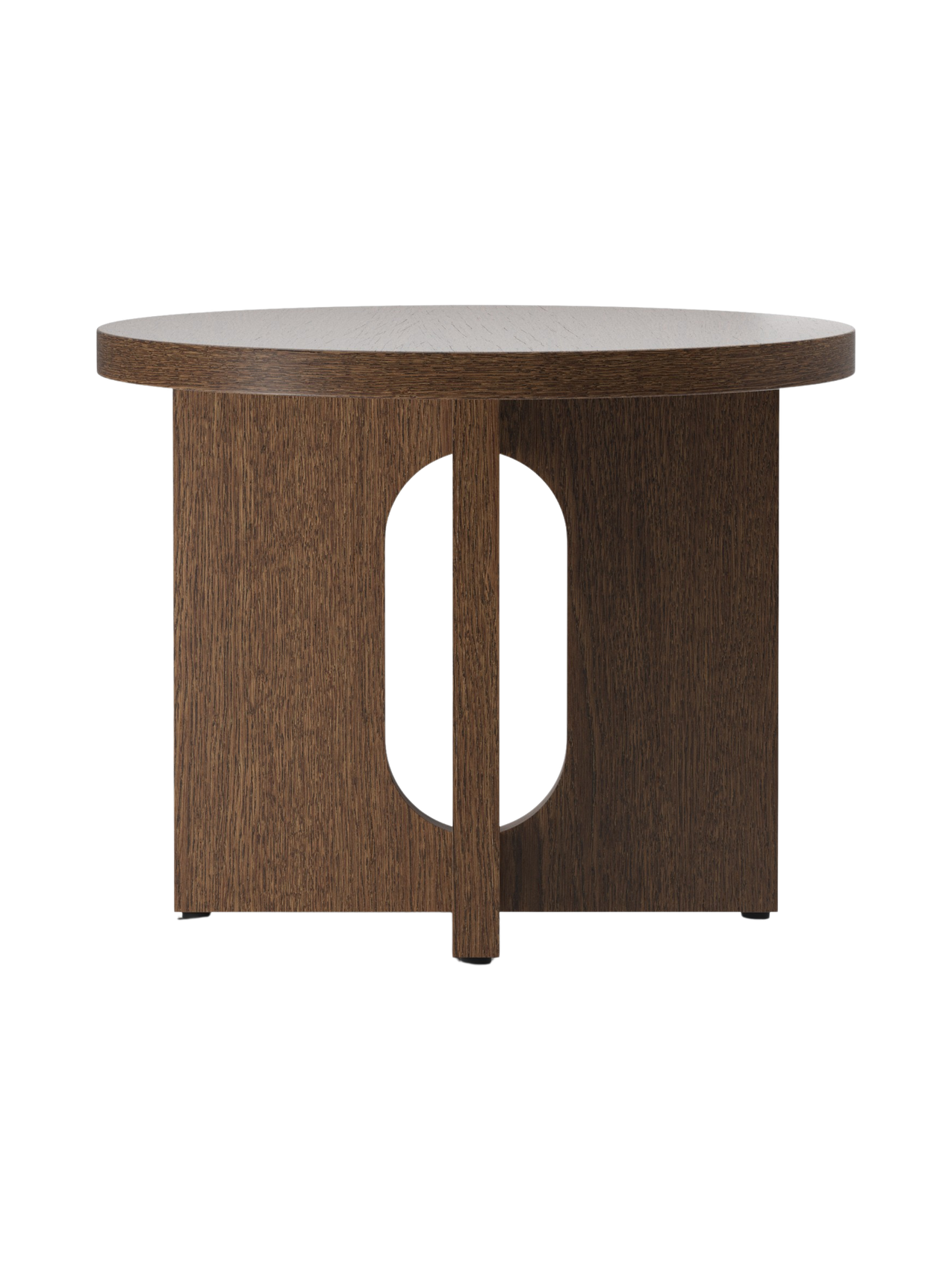 Table d'appoint scandinave en chêne et pierre Ø50 avec plateau rond en porte-à-faux pour le salon et la chambre à coucher