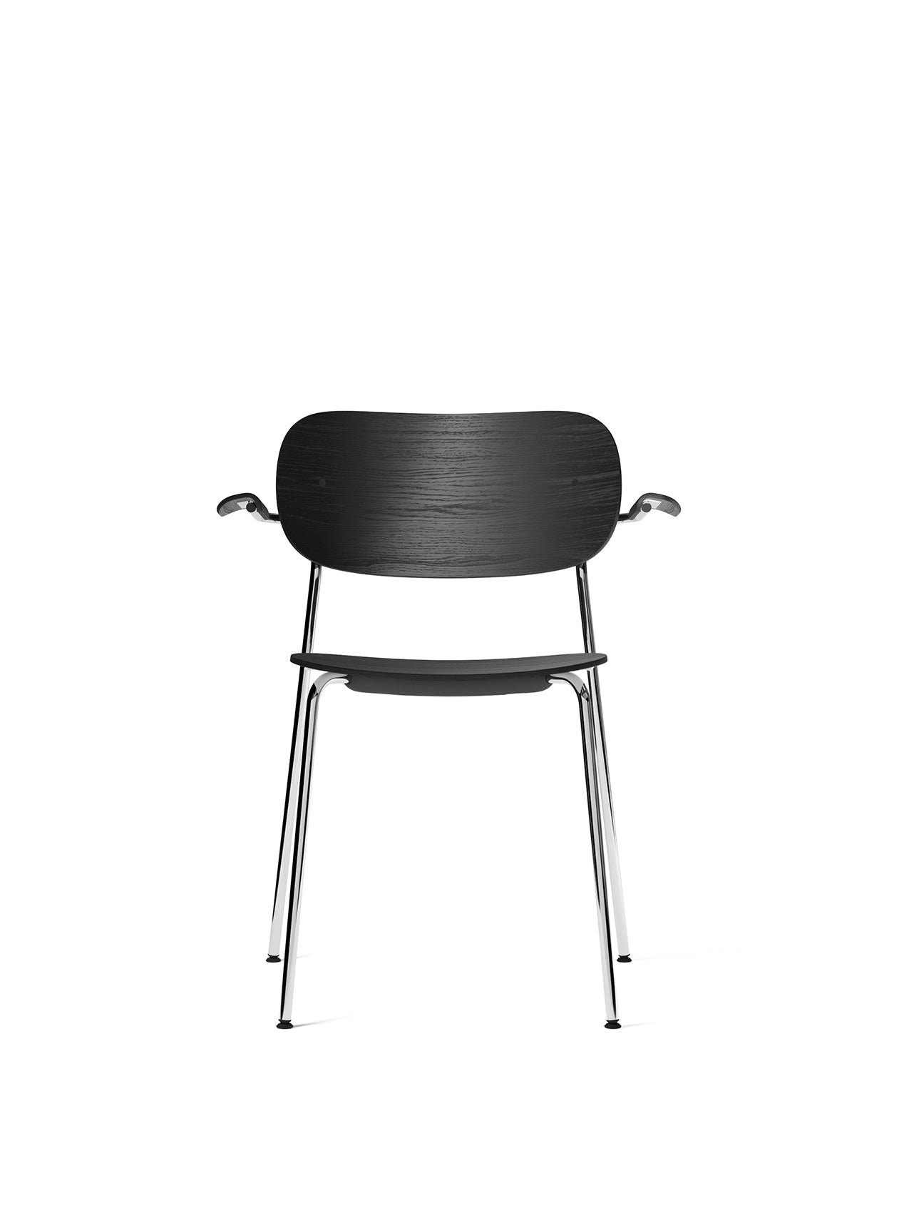 Chaise de salle à manger contemporaine rembourrée avec accoudoirs et piètement chromé pour salle à manger et bureau