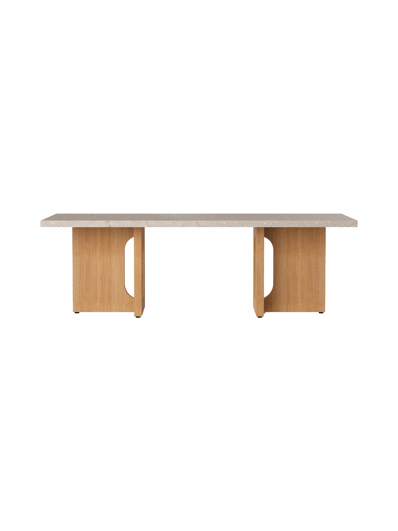 Table de salon scandinave en chêne et noyer avec banquette polyvalente pour salon