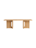 Table de salon scandinave en chêne et noyer avec banquette polyvalente pour salon