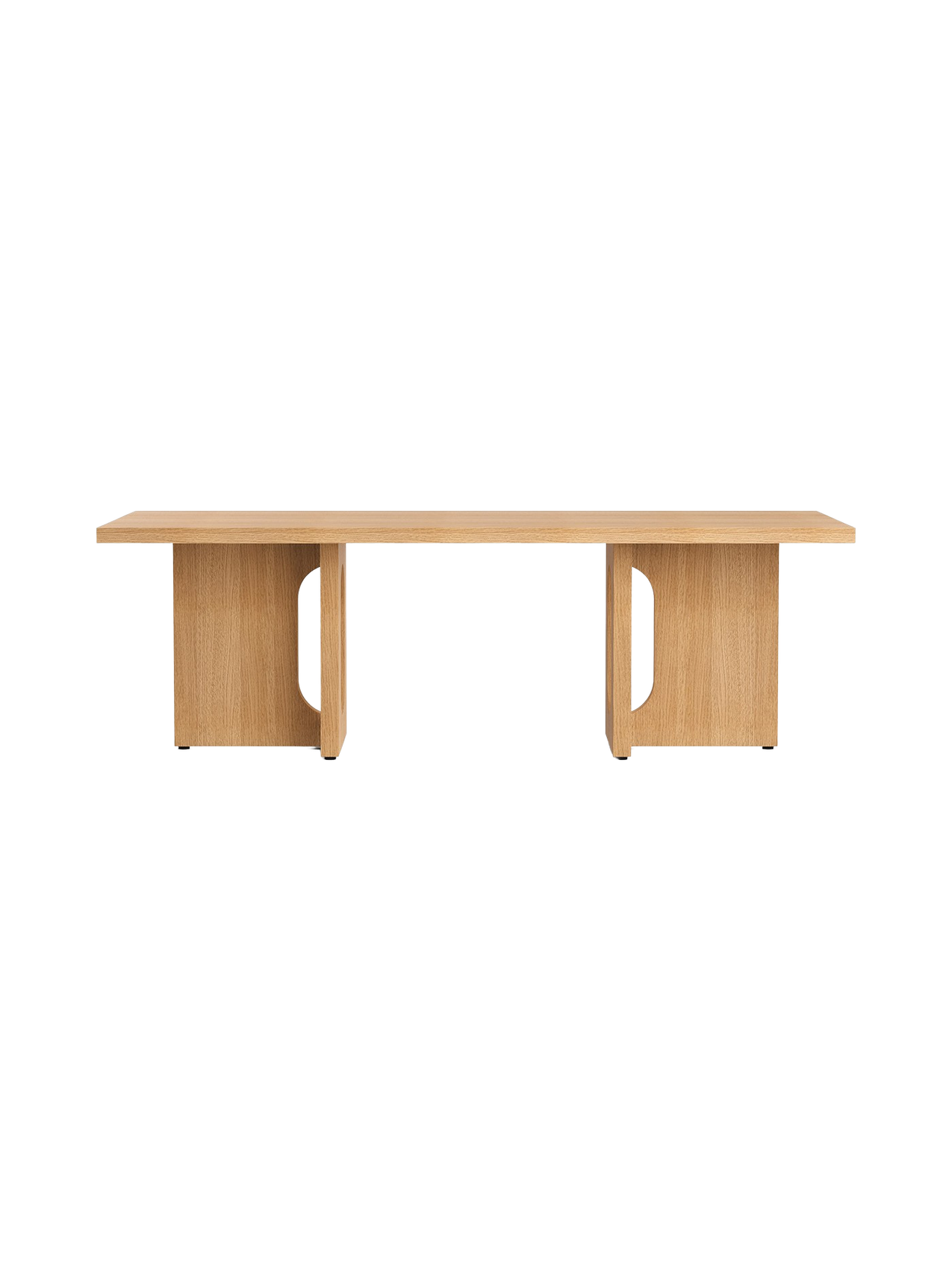 Table de salon scandinave en chêne et noyer avec banquette polyvalente pour salon