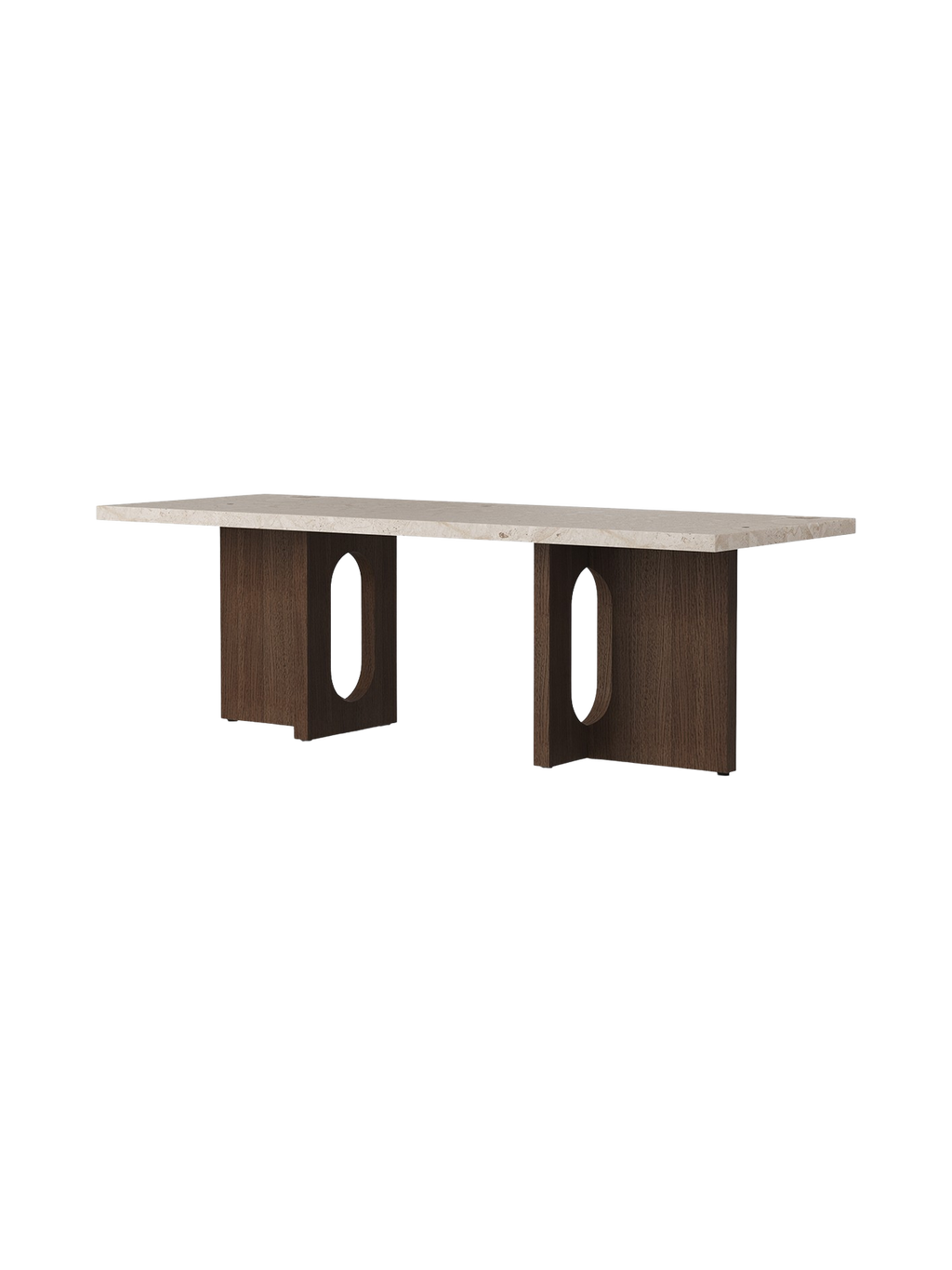 Table de salon scandinave en chêne et noyer avec banquette polyvalente pour salon