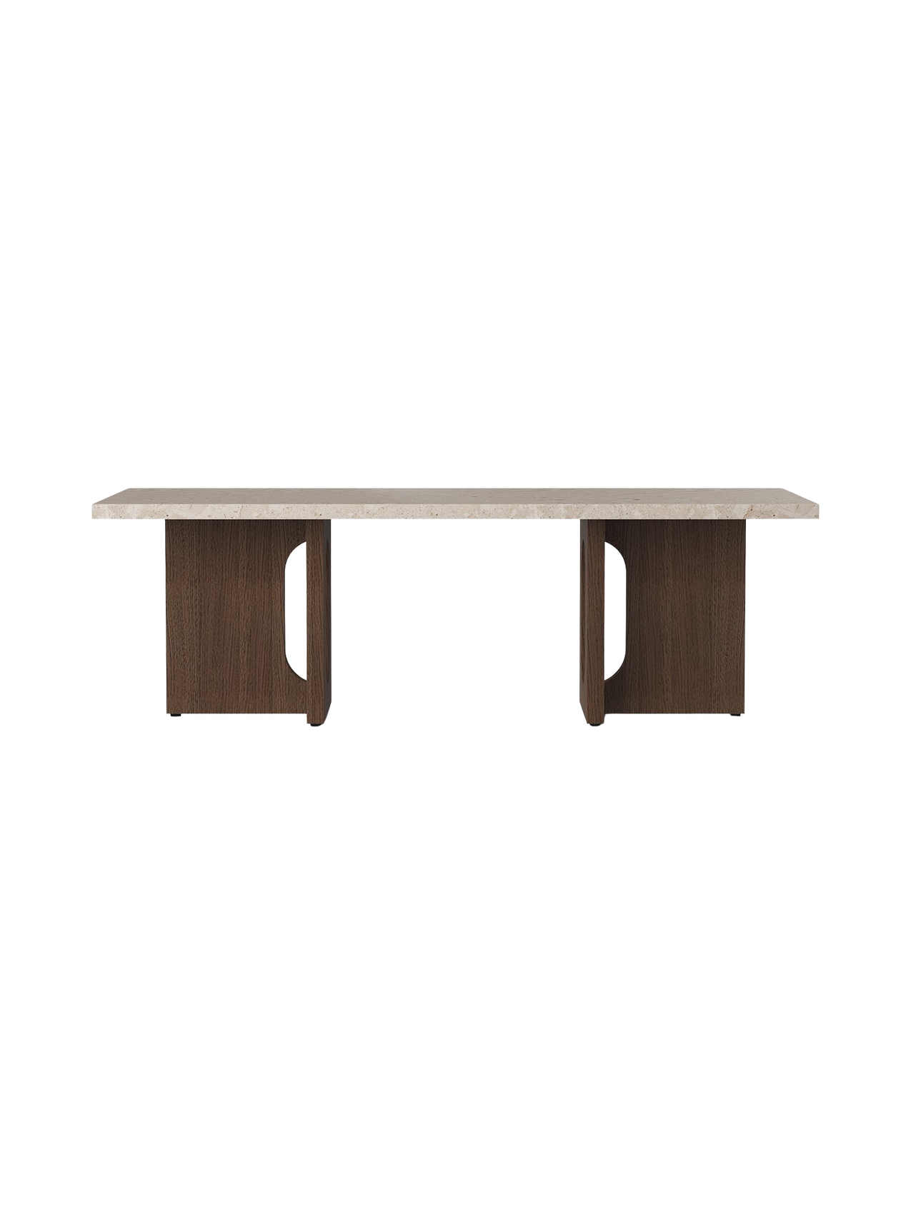 Table de salon scandinave en chêne et noyer avec banquette polyvalente pour salon