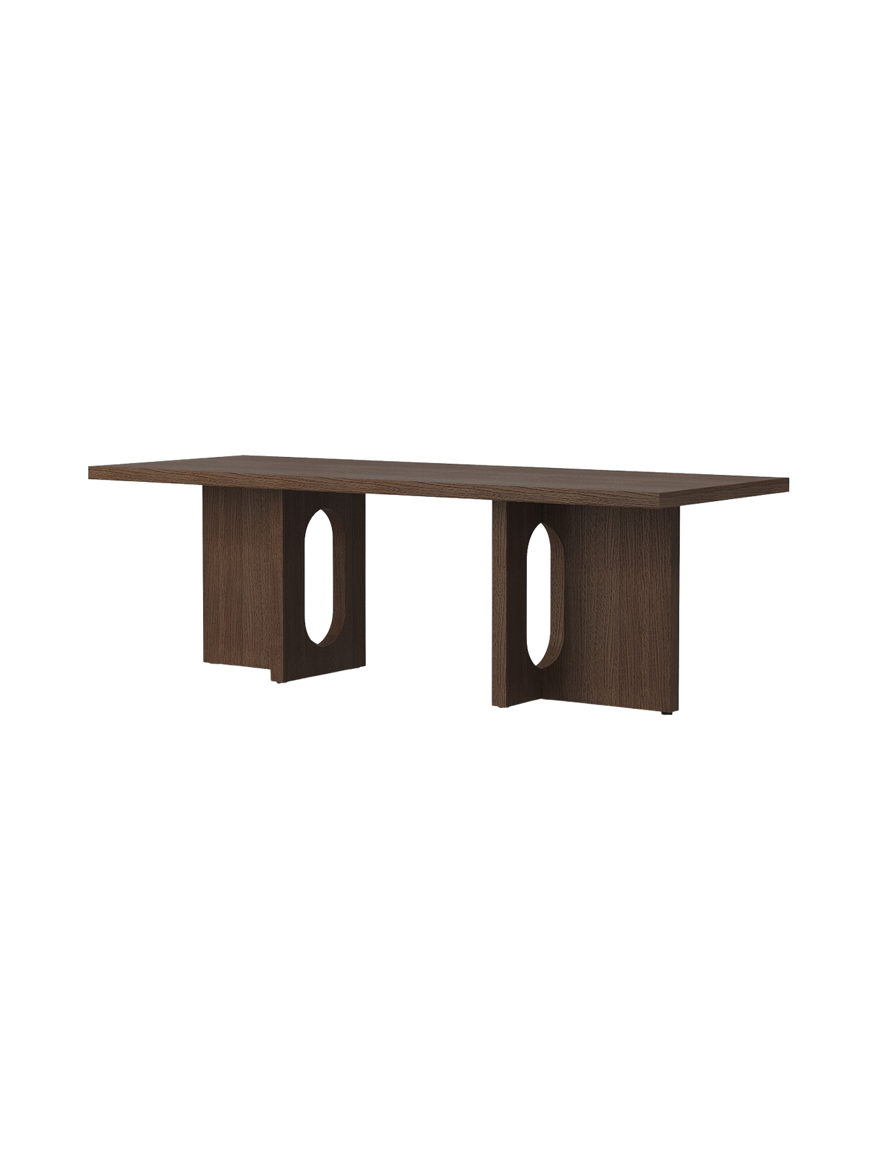 Table de salon scandinave en chêne et noyer avec banquette polyvalente pour salon