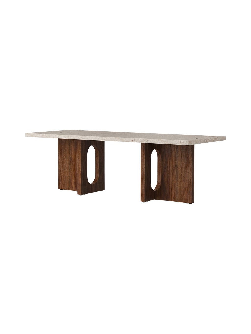 Table de salon scandinave en chêne et noyer avec banquette polyvalente pour salon