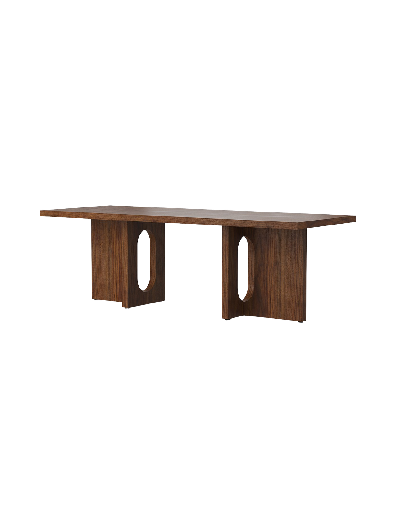 Table de salon scandinave en chêne et noyer avec banquette polyvalente pour salon