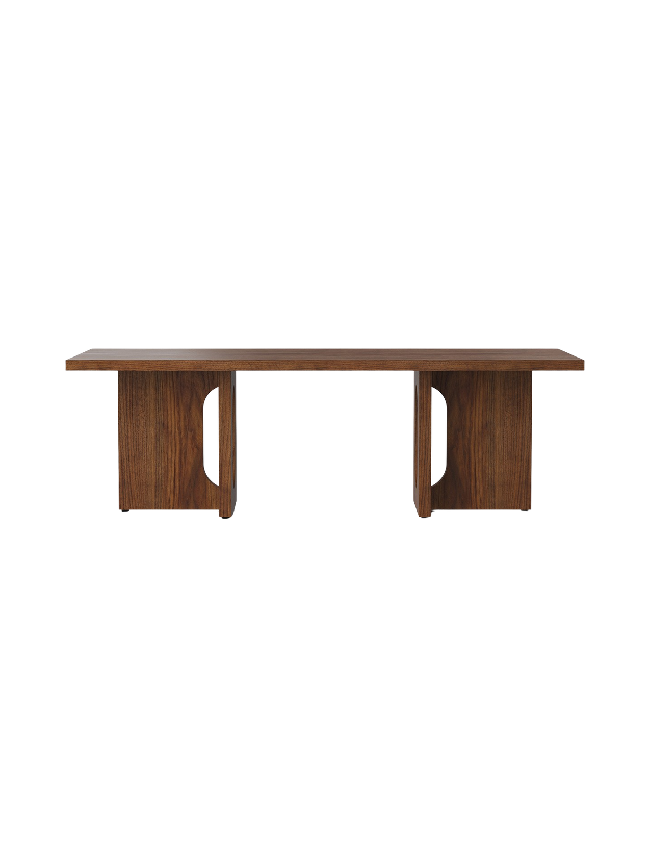 Table de salon scandinave en chêne et noyer avec banquette polyvalente pour salon