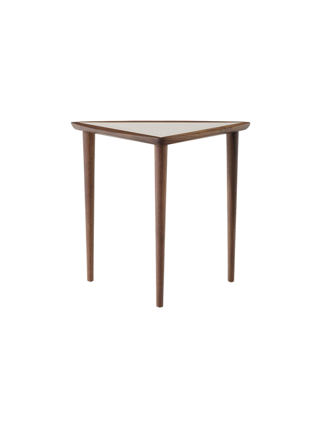 Noyer Mid-Century Modern avec design empilable peu encombrant pour salon et chambre